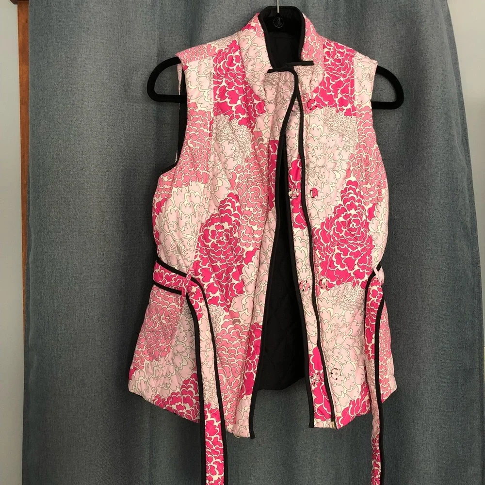 Lily Pulitzer Reverse Vest - Size ? - Black/Pink - Picture 5 of 6